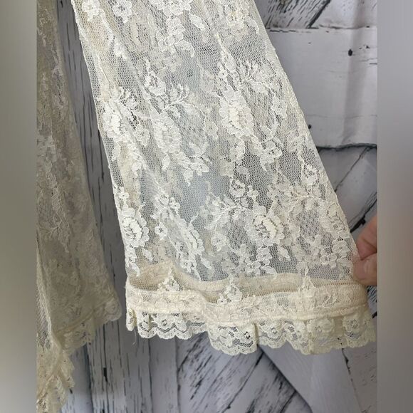 Sheer Lace and Mesh Cardigan Bell Sleeves S - Picture 4 of 4